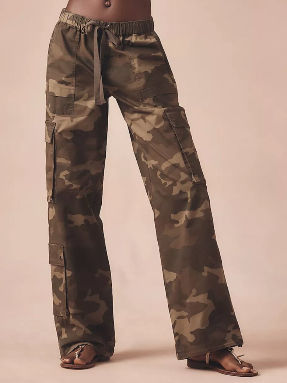 Sanctuary Anthropologie Weekend Cargo Parachute Pant Camo X-Large